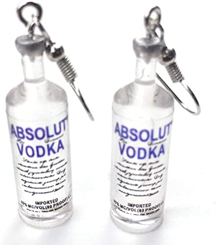 1 Stück Wodka Flasche Ohrring Kreative Cartoon Trinken Bier Stil Pandent Ohrring Flasche klar Schaukel Ornament Hängend
