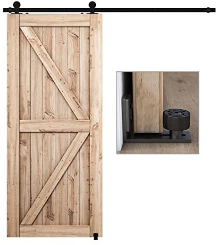 CCJH 1,5M/5FT Binario per Porta Scorrevole Kit Nero e Rustico Porta Scorrevole Kit Accessori
