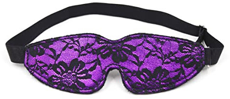 Augenbinde SM Sex Erotik Augenmaske Spitze mit Elastischer Band Verstellbar Rollenspiel Fetisch Bondage Sex Spielzeug Blickdicht Schlafmaske für Adults Couple (lila)