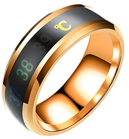 Caritierily Ringe Für Zettel Mode intelligente Temperatur paar Ring Temperatur Display Ring