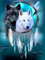 Pavemlo Diamond Painting Set Zubehör Wolf Traumfänger, DIY 5D Diamant Stickerei Malerei Kits Tier, Full Drill Kristall Set Strass Stickerei Bilder DIY Diamant Malerei für House Wall Dekoration 30x40cm