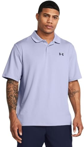 Under Armour Mens UA Perf Polo Shirt - Celeste/Midnight Navy - M