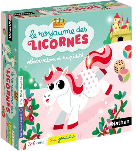 Nathan - Das Königreich der Einhörner – Gesellschaftsspiele für Familie und Kinder – Farben und Formen – von 3 bis 6 Jahren – 2 bis 4 Spieler