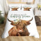 Highland Cow Gifts Bedding Set Farm Animal Cow Print Comforter Cover for Girls Toddler Boys Highland Cow Decor Duvet Cover,Animal and Flowers Bedding Set Super King,1 Bedspread Cover 2 Pillowcases