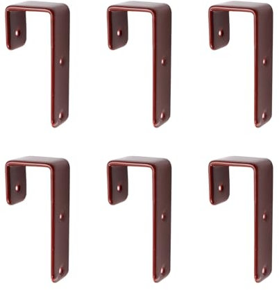 LC LICTOP Bett-Leiter-Haken, Eisen, PVC-beschichtet, 25 mm Innenabstand, Kaffeebraun, 6 Stück