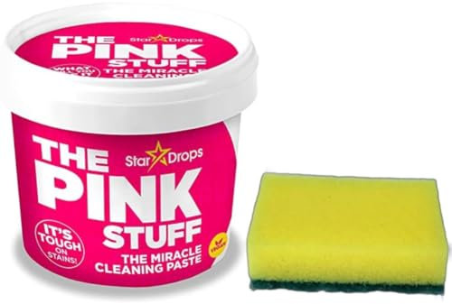 SKVDNTRADE8 SPONGE FOR pink stuff paste 850g cleaning all purpose oven sticky kitchen chrome burner Includes 1 x Cleaning Sponge,1x pink stuff (Pink Stuff Paste + Sponge)