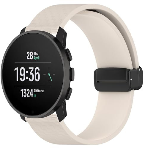 xhKJO Uhrenarmbänder für Suunto 9 Peak Pro/Suunto 9 Peak, Ersatzband Uhrenarmband Silikonband,Armbänder Armband Wrist Strap Bracelet Ersatzarmbänder für Suunto Vertical/Suunto 5 Peak (Beige)
