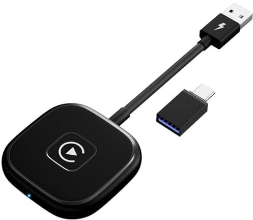 AMLLXEN Carplay Wireless Adapter für iPhone, 2023 Neueste Wireless CarPlay Adapter Konvertieren Wired CarPlay auf Wireless CarPlay für Autos ab 2015 und iPhone 6+, 5 GHz WiFi Auto-Connect (Schwarz)