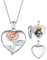 Custom4U Collier Coeur Photo Pendentif Coeur Fleur Rose Argent 925 Photo Personnalisable