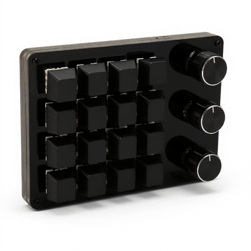 Clavier Macro Programmable 16 Touches Mini Mécanique avec Switchs Bleus, Boutons Multimédia pour Jeux et Productivité, Elektronica