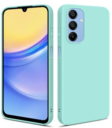 HSP Hülle für Samsung Galaxy A15 4G / 5G [Staubabweisend] Handyhülle | Premium TPU Silikon Case Schutzhülle | Kratzfest Stoßfest Fallschutz | Kameraschutz Displayschutz | Passgenau Dünn Matt | Türkis