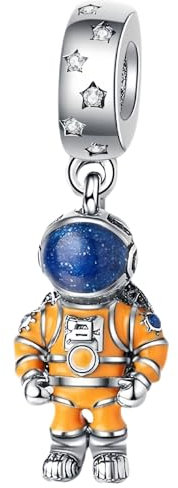 DOLARISE Reize für Pandora Armbänder, 925 Sterling Silber Astronaut Bead Charm Anhänger Schmuck Geschenk für Frauen Mädchen Mutter Familie Freund