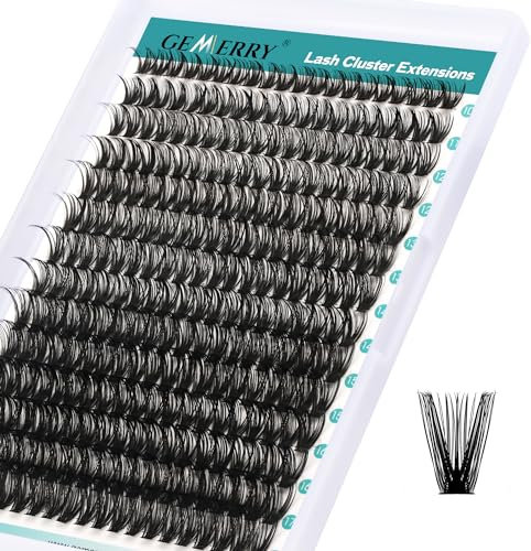 GEMERRY Individual Eyelashes 50D Curl Cluster Lashes Natural Eyelash Extension 280pcs Mixed Tray Reusable Handmade Home Application (50D-0.07D-10-18MIX)