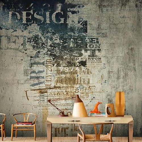 TANYANG Individuelle Größe 3D Retro Graffiti Verfallene Wand Foto Wandbild Tapete Für Schlafzimmer Wohnzimmer Hintergrund Vlies Tapeten 200Cm(W)×140Cm(H)