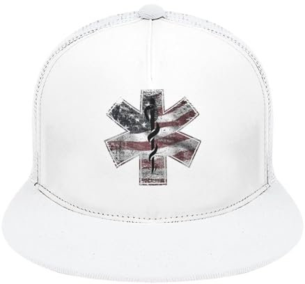FJQWKLF Sanitäter Amerikanische Flagge EMS EMT Baseball Cap Dad Hat für Männer Frauen Sommer Mesh Hut