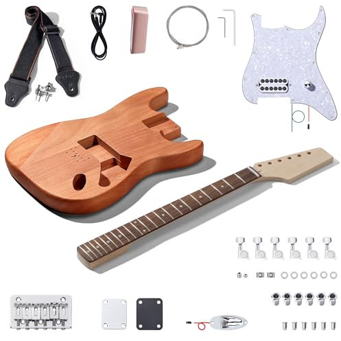 Leo Jaymz DIY Gitarren-Kits ST TD Style Mahagoni Korpus Ahornhals Lorbeerholz Griffbrett (ST TD)