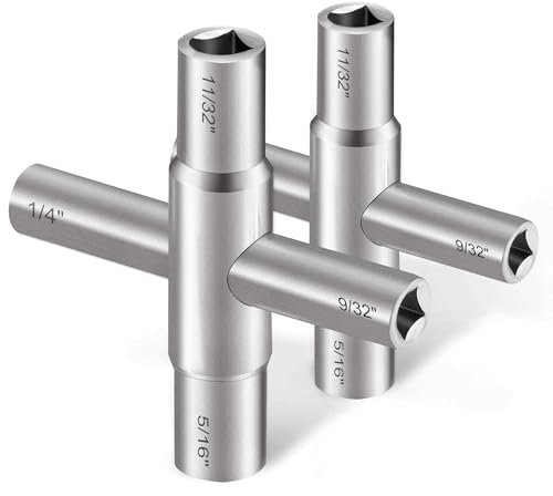 Viganoc 4 Way Sillcock Key, 1/4, 9/32, 5/16, 11/32, Utility Key for Most Sillcock, Stopcock, Water Spigots, Wall-Hydrant and Control Cabinet 2-Pack