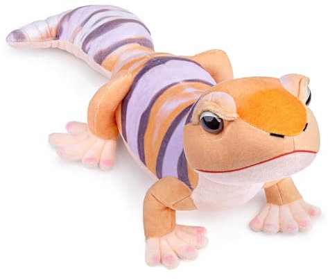 lilizzhoumax Leopard Orange Gecko Kuscheltier 40cm Plüsch Gecko Stofftier Plüschtier Eidechse Kawaii Spielzeug Kissen Dekoration Weihnachten Geburtstagsgeschenk für Kinder Mädchen Jungen