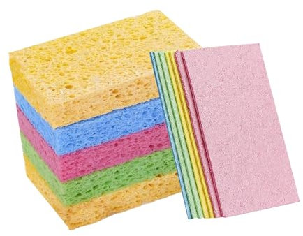 Foamworld 24 Stück Zellulose komprimiert Reinigungsschwamm buntes Set,saugstark,pop-up schwämme für Küche,Bad und Haushalt Reinigung, für Hausgebrauch DIY(115x72x20mm)
