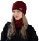 Djfkey Wintermütze Strickmütze mit scarf Damen Herren Warme Mütze Beanie Herbst Winter Schal und Mütze Set 54-60CM Damenmützen (Standard, weinrot)