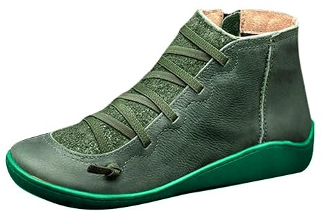 Stivali Texani Donna - Stivaletti Platform Scarponcini Morbidi e Confortevoli Stivali alla Caviglia da Donna Slip On Scarpe Giardinaggio Boots per Inverno Outdoor Trekking