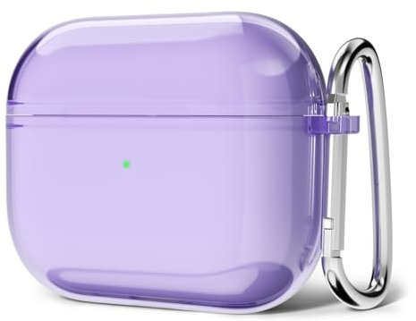 Svanove Airpods 4 Case, Clear Transparent Silicone Cover, Soft TPU Rubber Case for Women, Lilac