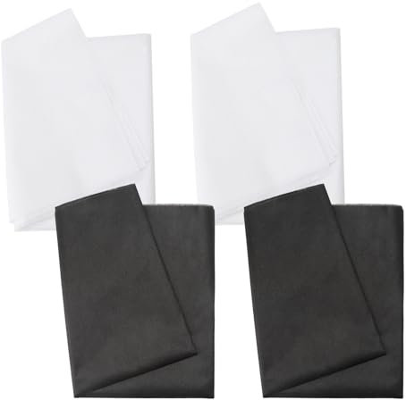 HENGBIRD 4 Feuilles Entoilage Fusible Non Tissé Léger Tissu d Entoilage à Repasser pour Artisanat de Couture (100 cm Large x 1 Mètres) Noir et Blanc