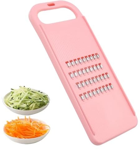 Grater,Plastic Hand Grater,Graters for Kicthen,Carrot Grater,Vegetable Grater with Stainless Steel Blades,Kitchen Grater for Carrot Vegetable Onion Cabbage Potato Cucumber Cabbage Shredder(Pink)