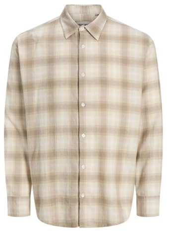 JACK & JONES Chemise en Flanelle Loose Fit | Loose Fit, Manches longues, Casual, Température maximale 40°C programme très doux