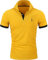 GLESTORE Poloshirt Herren T Shirt Männer Hemd Herren Kurzarm T-Shirt Sommer Golf Polo Shirt PalmYellow XXL