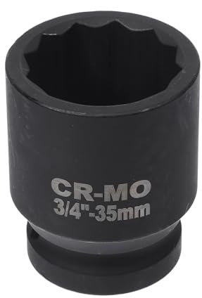 HEROFFIX 1 douille à choc durable 60 mm noir en acier à haute teneur en carbone 12 points 35 mm pour réparation de voiture, moto, moto tout-terrain, entraînement 3/4