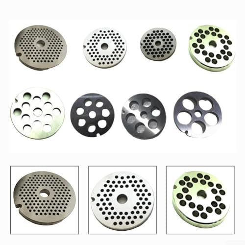 Nr. 5 Edelstahl-Öffnungsplatte für Fleischwolf, kompatibel mit Bosch- und Bauknecht-Modellen (12 mm)