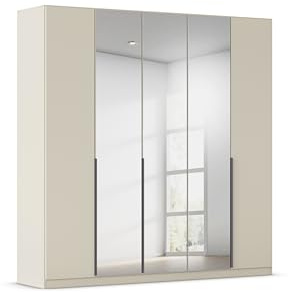 Rauch Möbel Alabama, Kleiderschrank, Farbe Beige, Breite 226 cm | Schrank, 5-türig, mit Spiegel, Zubehör Premium, für Schlafzimmer, Kinderzimmer, Garderobe, Flur