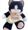 AQCQDQ Simulation Kurzhaar Katze Plüsch Spielzeug Puppe, Plüsch-Katze, Katze Kuscheltier Püppchen, Spielzeug Haustier Geburtstagsgeschenk für Kinder (26 cm,Schwarz)