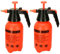 MRPAPA Handpumpensprüher, 2 Stück, 1000 ml, Rasen- und Gartendruck-Wassersprühflasche mit verstellbarer Messingdüse, für Pflanzen und andere Reinigungslösungen (1 l, Orange)