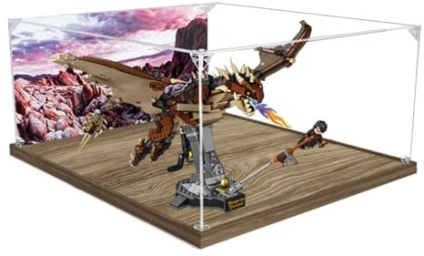 Boîte de présentation en acrylique pour Lego 76406 modèle arbre guêpe dragon boîte de présentation transparente anti-poussière compatible avec modèle Lego 76406 (modèle non inclus) (Style B 3 mm)