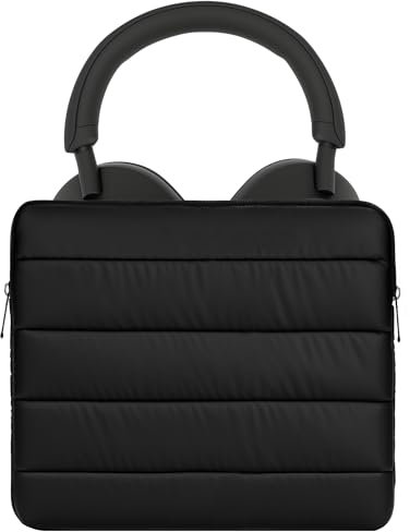 Geekria NOVA Headphone Puffy Pouch Compatible with Sony WH-1000XM5, Logitech G PRO X 2, Apple AirPods Max, Soft Shell Replacement Protective Travel Carrying Bag with Edge Protection (Black)