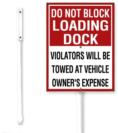 Horienteeon Do Not Block Loading Dock Yard Sign With Stake No Parking Street Prato Erba Decorazione Esterna Antiruggine Robusto Alluminio Per Cortile 20x30,5 cm