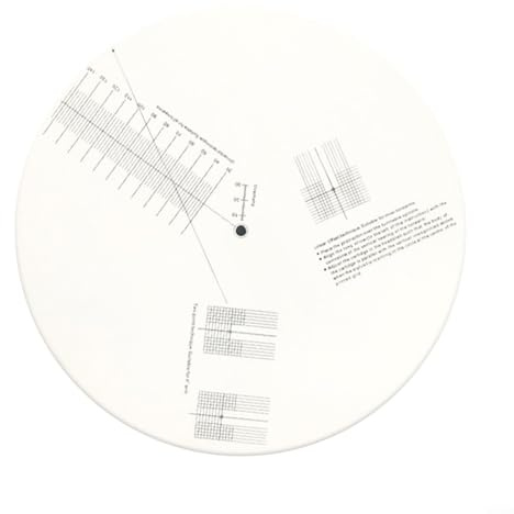 LP Vinyl Record Pickup Calibration Tool, Acrylic Protractor Distance Gauge for Turntable Stylus Cartridge Alignment, Anti Slip Disc with Slip Force Test Side A and Head Calibration Side B, 11.5 Inch