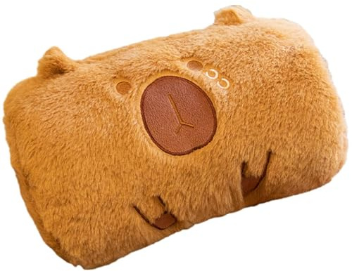 Generisch Gefüllte Capybara-Handmuffs – Füllung aus PP-Baumwolle, 30 x 20 cm | Weicher Kuscheltier-Muff | Handwärmer in Capybara-Form | Flauschiges Fleece-Interieur, tragbares Design, Winterkinder