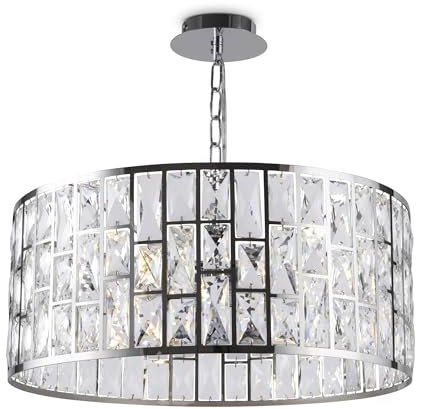 MAYTONI DECORATIVE LIGHTING Wundervolle Kristall-Pendelleuchte, Metall in Farbe Chrome, höhenverstellbar, 4-flammig, exkl. E27 60W 220-240V