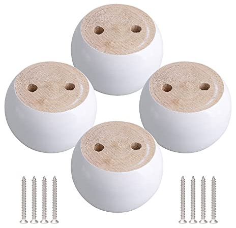 RDEXP Eucalyptus-Wood Möbel Schrank Beine Füße 100 kg Bearing Gewicht für Sofa Tisch Bett-Set rund 4 Stück