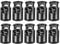 Trimming Shop Cord Lock Spring Loaded Single Hole Toggle Stopper for Luggage, Lanyard, Clothing, DIY Projects, Backpack, Sportswear, Shoelaces, Jackets, Black, 10pcs