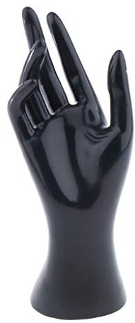 SM SunniMix Schaufensterpuppe Hand Modell, Mannequin Handmodell, Schmuck Hand Form Ständer, Hand Schmuck Halterung, Hand Finger Armband Display für Ring Halskette Armbänder, Schwarze Rechte Hand