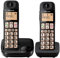 Panasonic KX-TGE112E Big Button Twin DECT Cordless Telephone with Nuisance Call Blocker & LCD Display (Twin Handset Pack) - Black