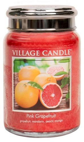 Village Candle - Vaso con Vela (Cristal, 737 g, Aroma de Pomelo Rosa)