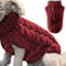 Hunde-Rollkragen-Strickpullover, Mantel, Winterwärmer, dicker Pullover, für kleine, mittelgroße und große Hunde, Welpen, Katzen, Größe M, Rot