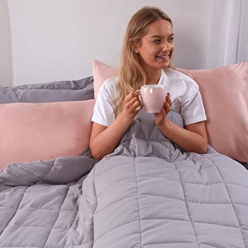 Brentfords Weighted Blanket 8kg for Adults Therapy Anti Anxiety Autism Insomnia Stress Relief, King Size - Silver Grey - 150 x 200cm - (Disclaimer Only suitable for age 3+ years)