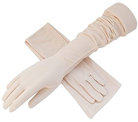 Women Sun UV Protection Driving Gloves Ladies Long Cycling Gloves UPF50+ Sunblock Arm Sleeve Summer Cooling Mittens Elastic Breathable for Driving Cycling Hiking Fishing Riding Outdoor Activities