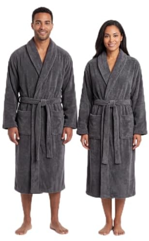 Graphic Impact Ltd Unisex Bathrobe Towelling Super Soft Bath Wrap Housecoat Spa Gym Shawl 100% Egyptian Cotton Terry Plain Bathrobe